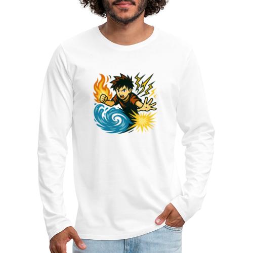 Anime Elemental Warriors | Fire, Water, Lightning - Men's Premium Long Sleeve T-Shirt