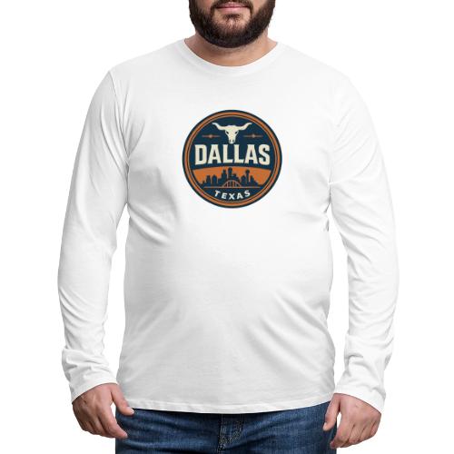 Vintage Dallas Texas Western Skyline Retro Cowboy - Men's Premium Long Sleeve T-Shirt