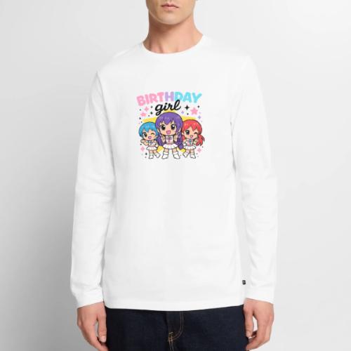 Cute Chibi Birthday Idol Girls - Men's Premium Long Sleeve T-Shirt