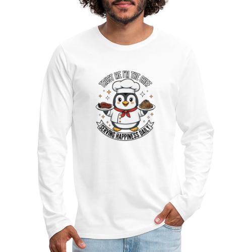 cute Penguin Chef-Funny Cartoon Daily Happiness - Men's Premium Long Sleeve T-Shirt