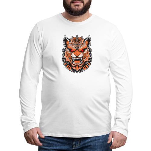 Tribal Demon Wolf Mask - Men's Premium Long Sleeve T-Shirt