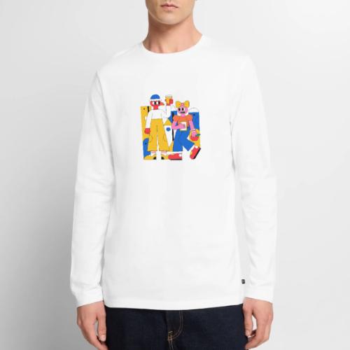 Bold Geometric Duo Pop Art - Men's Premium Long Sleeve T-Shirt