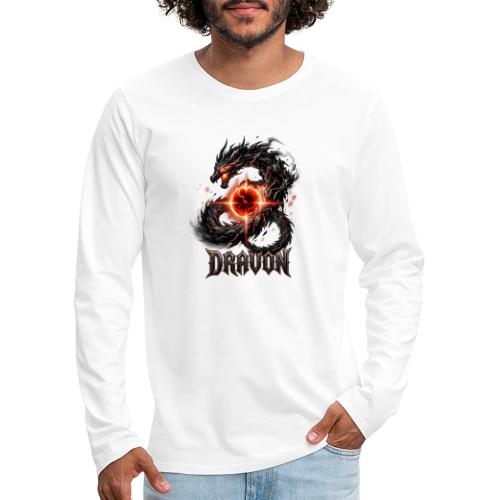 Dravon Fire Dragon Dark Fantasy Graphic T-Shirt - Men's Premium Long Sleeve T-Shirt
