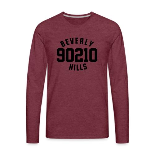 90210 Old School Tee Black - Men's Premium Long Sleeve T-Shirt