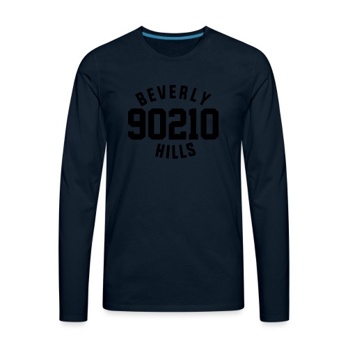 90210 Old School Tee Black - Men's Premium Long Sleeve T-Shirt