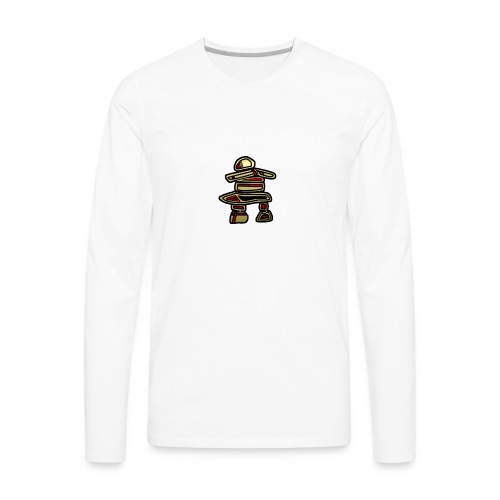 Inuksuk Totem Figure in Gold - Men's Premium Long Sleeve T-Shirt