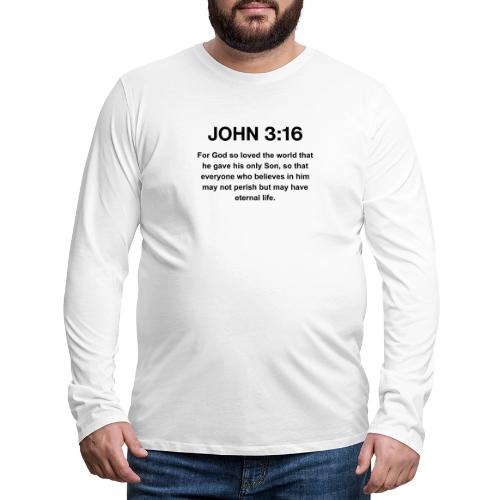 John 3:16 Christian Apparel – Bible Verse Clothing - Men's Premium Long Sleeve T-Shirt