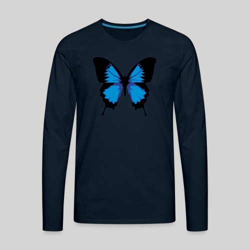 blue butterfly - Men's Premium Long Sleeve T-Shirt