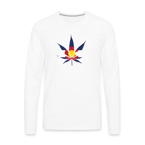Colorado Pot Leaf Flag - Men's Premium Long Sleeve T-Shirt