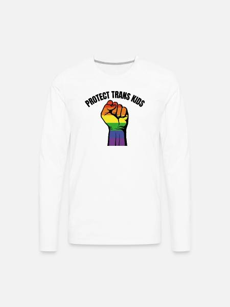 Protect Trans Kids - Men's Premium Long Sleeve T-Shirt - white