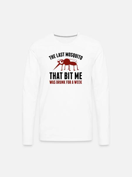 Drunk Mosquito - Men's Premium Long Sleeve T-Shirt - white