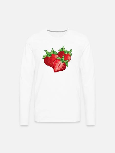 Strawberry Slice - Men's Premium Long Sleeve T-Shirt - white