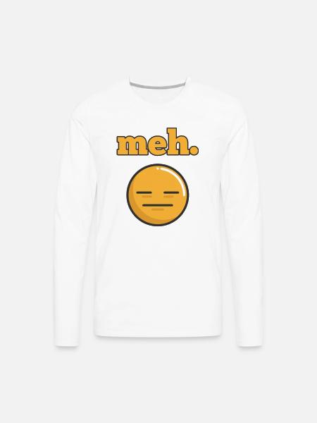 Feeling Meh Emotion - Men's Premium Long Sleeve T-Shirt - white