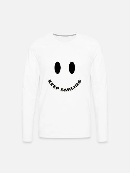 Keep smiling tshit - Men's Premium Long Sleeve T-Shirt - white