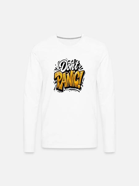 Don’t Panic Bold - Men's Premium Long Sleeve T-Shirt - white