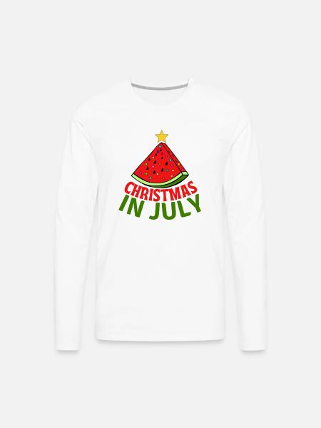 CHRISTMAS IN JULY - Men's Premium Long Sleeve T-Shirt - white