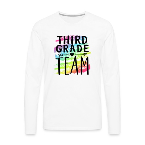 Third Grade Team Crayon Splash Teacher T-Shirts - Men's Premium Long Sleeve T-Shirt