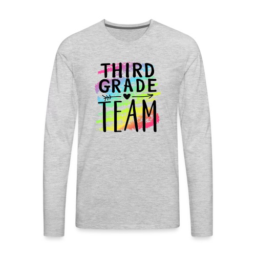 Third Grade Team Crayon Splash Teacher T-Shirts - Men's Premium Long Sleeve T-Shirt