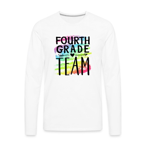 Fourth Grade Team Crayon Splash Teacher T-Shirts - Men's Premium Long Sleeve T-Shirt