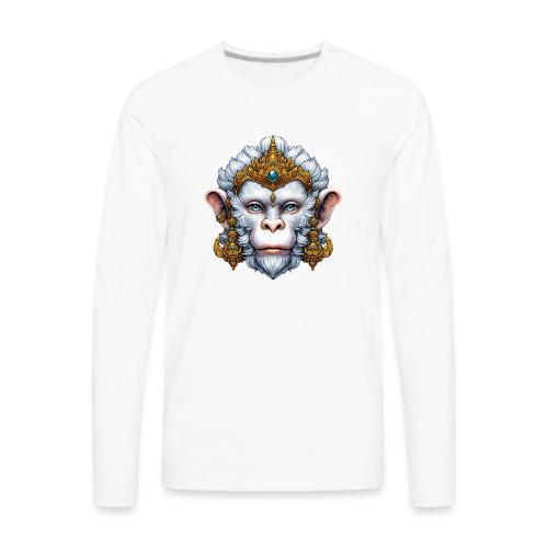 Thai Hanuman Monkey Deity Mask - Men's Premium Long Sleeve T-Shirt