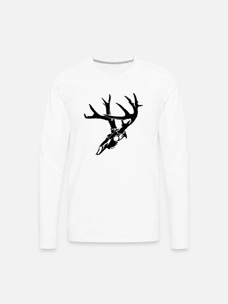 Deer Skull - Men's Premium Long Sleeve T-Shirt - white