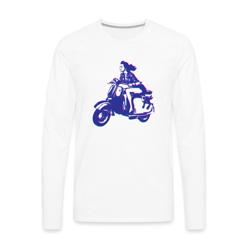 Cute Vespa Scooter Girl - Men's Premium Long Sleeve T-Shirt