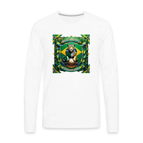 Brazil Jaguar Glory T-Shirt, Flag Pride Badge Gift - Men's Premium Long Sleeve T-Shirt
