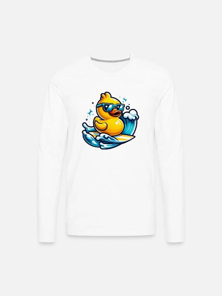 Surf's Up Ducky - Men's Premium Long Sleeve T-Shirt - white