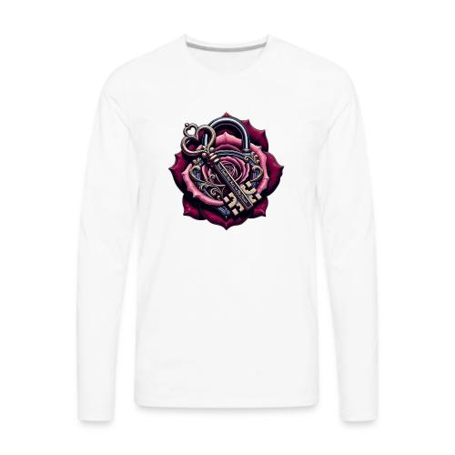 You Hold the Key to My Heart Rose Lock T-Shirt - Men's Premium Long Sleeve T-Shirt