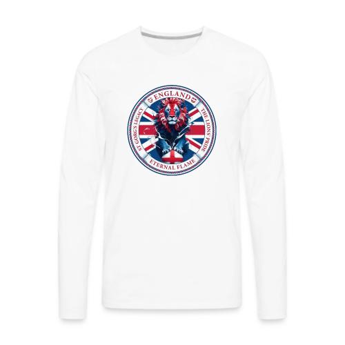 England Lion Emblem T Shirt, Flag Pride Gift - Men's Premium Long Sleeve T-Shirt