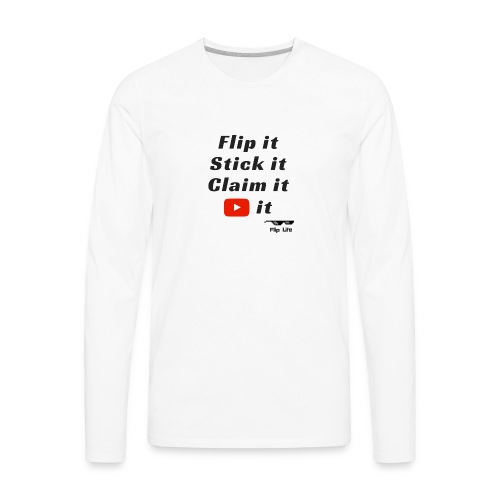 Flip it t-shirt black letting youtube logo - Men's Premium Long Sleeve T-Shirt