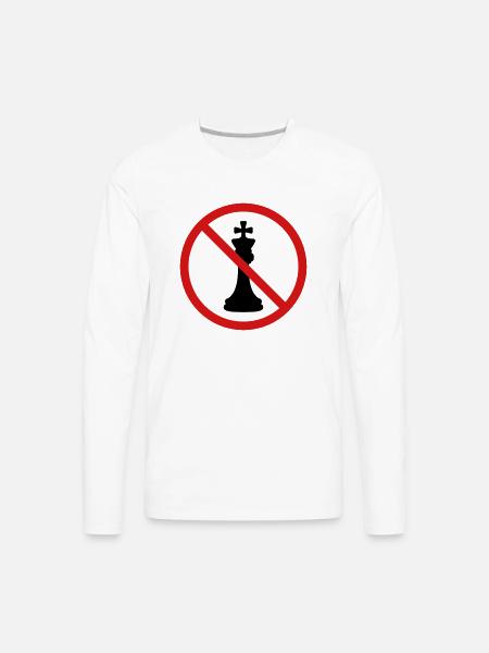 No Chess King - Men's Premium Long Sleeve T-Shirt - white