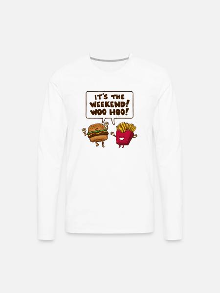 The Weekend Burger - Men's Premium Long Sleeve T-Shirt - white