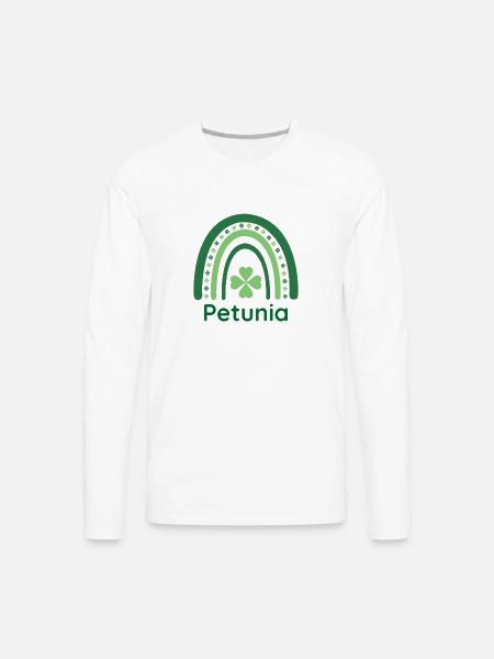 Petunia Clover Charm Boho Rainbow - Men's Premium Long Sleeve T-Shirt - white