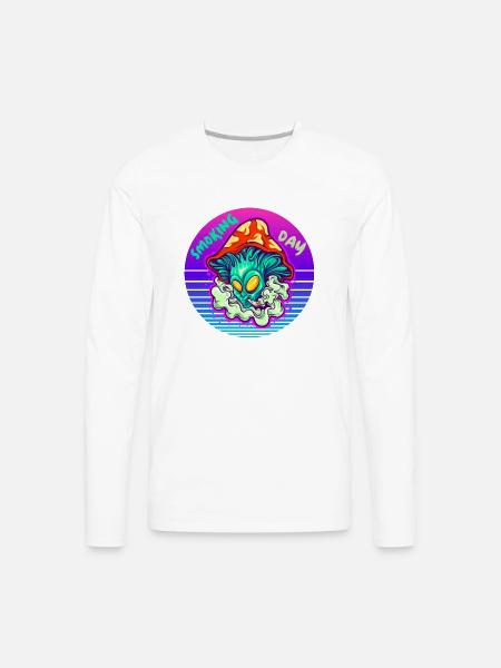 Smoking Day - Men's Premium Long Sleeve T-Shirt - white