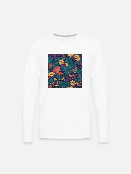 Blooming Serenity - Men's Premium Long Sleeve T-Shirt - white