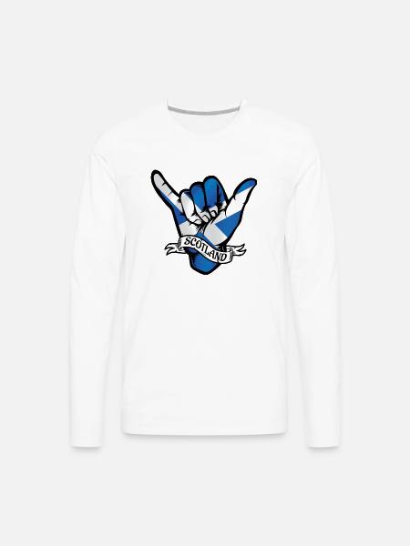 Scotland Shaka - Men's Premium Long Sleeve T-Shirt - white