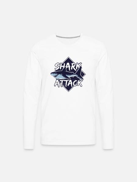 Shark - Men's Premium Long Sleeve T-Shirt - white