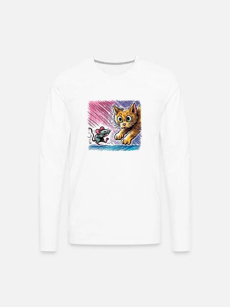 Surprised Encounter - Men's Premium Long Sleeve T-Shirt - white
