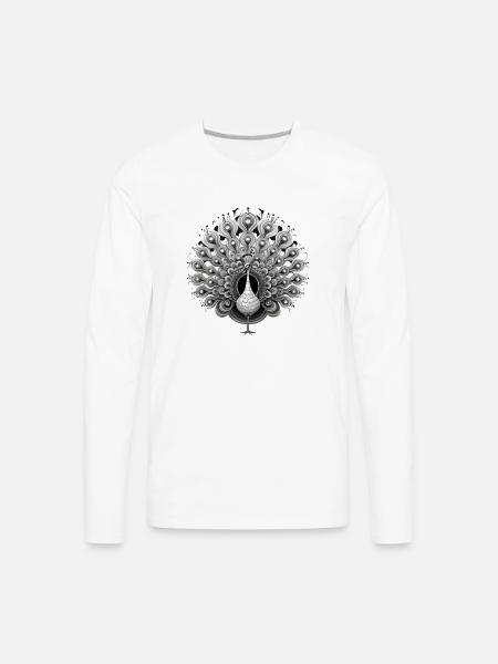 Peacock - Men's Premium Long Sleeve T-Shirt - white