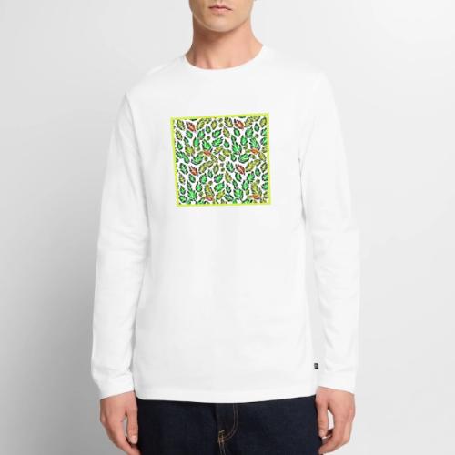 Vivid Color Burst Leaves Pattern - Men's Premium Long Sleeve T-Shirt