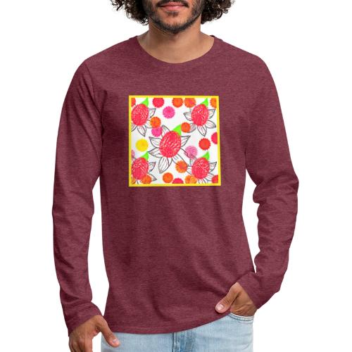 Floral Elegance Symphony Pattern - Men's Premium Long Sleeve T-Shirt