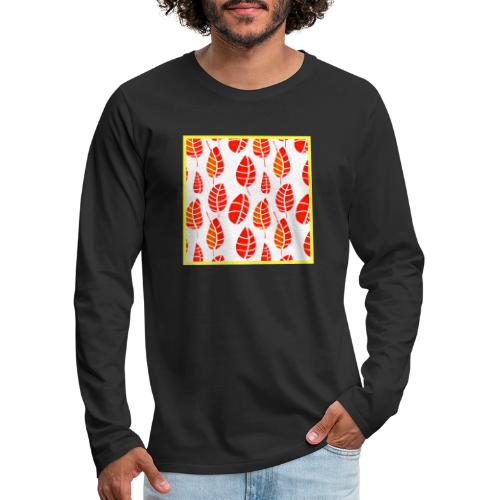 Elegant Leaf Art Neon Aesthetics - Men's Premium Long Sleeve T-Shirt