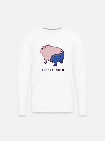 Insert Coin - Men's Premium Long Sleeve T-Shirt - white