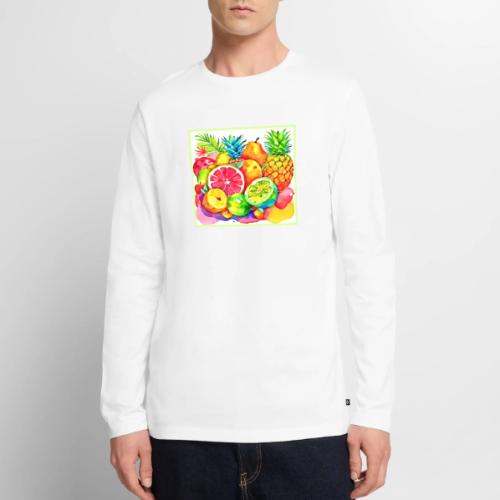 Tropical Fruit Cartoon Art - Men's Premium Long Sleeve T-Shirt