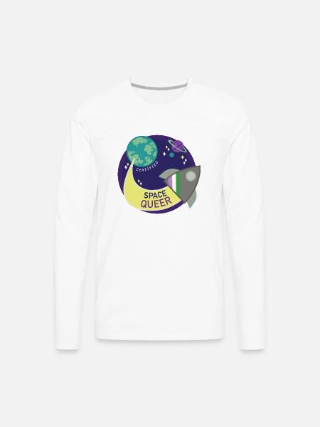 Space Queer - Men's Premium Long Sleeve T-Shirt - white
