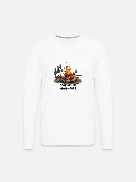 Campfire Cooking - Men's Premium Long Sleeve T-Shirt - white
