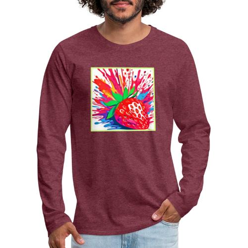 Splatter Strawberry Splash - Men's Premium Long Sleeve T-Shirt
