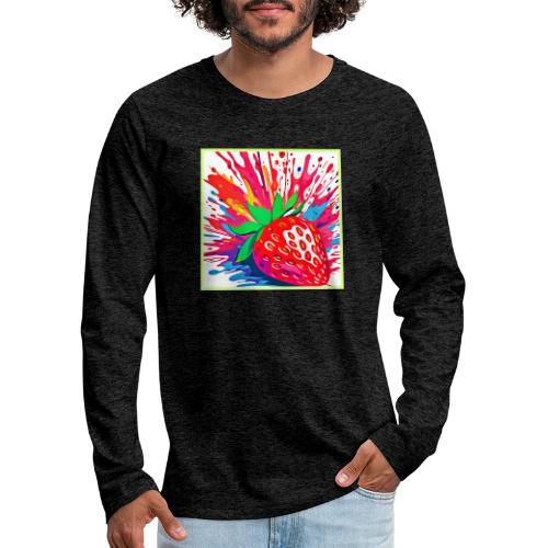 Splatter Strawberry Splash - Men's Premium Long Sleeve T-Shirt