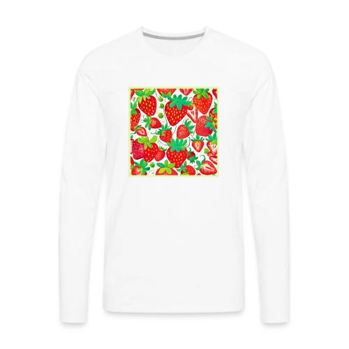 Strawberry Swirl Pattern - Men's Premium Long Sleeve T-Shirt